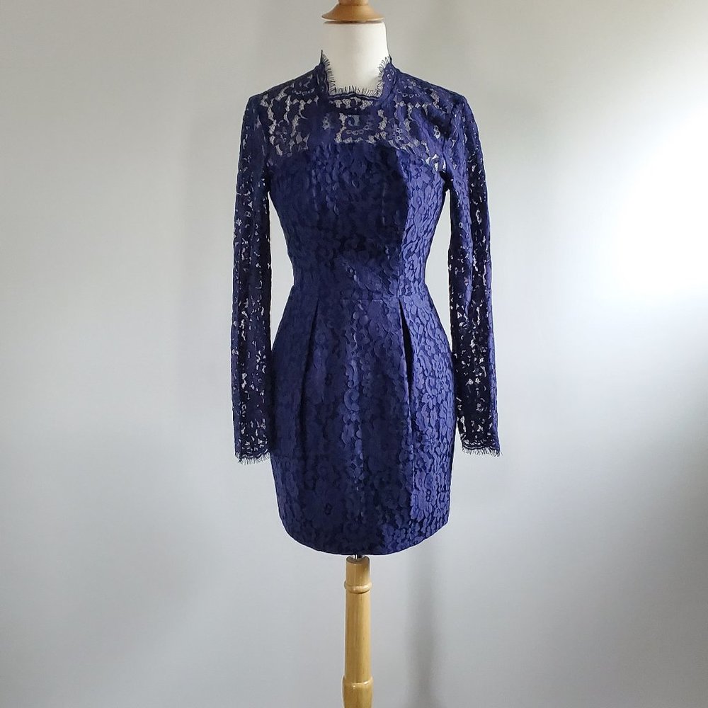 Keepsake Lace Mini Dress, Navy Blue
